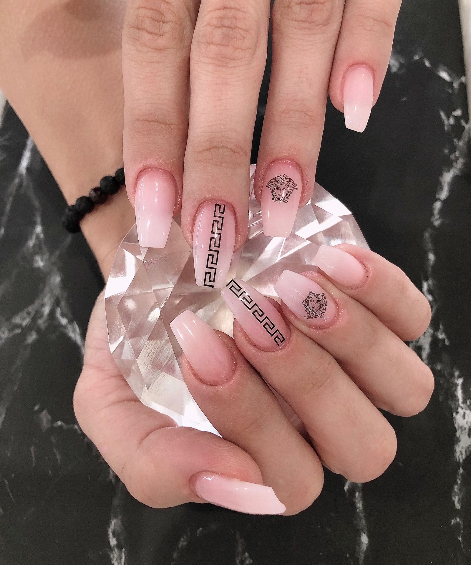 Ombre Nails with Stickers