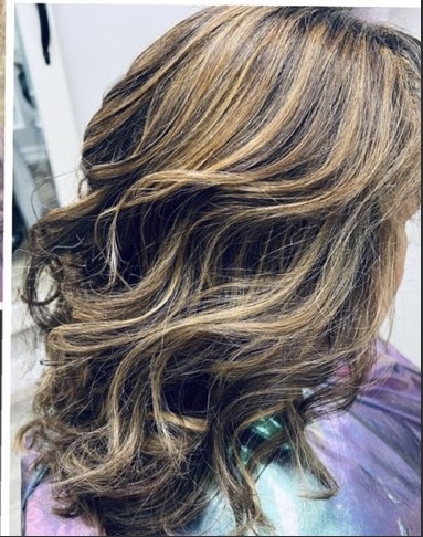 Root touch up with cut and blow out 